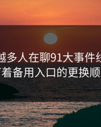 为什么越多人在聊91大事件线路，越有人盯着备用入口的更换顺序不放